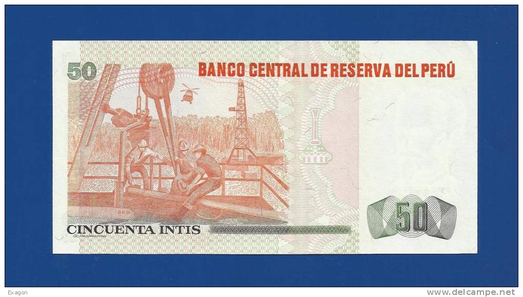 N 1 BANCONOTA  Da  50  Intis   -  PERU'  -  Anno1987. - Peru