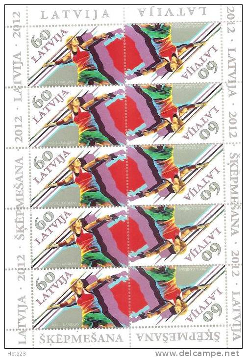 Latvia 2012  SPORT Javelin Throwing  Olympic Games, London  MNH   (MINI SHEET) - Verano 2012: Londres