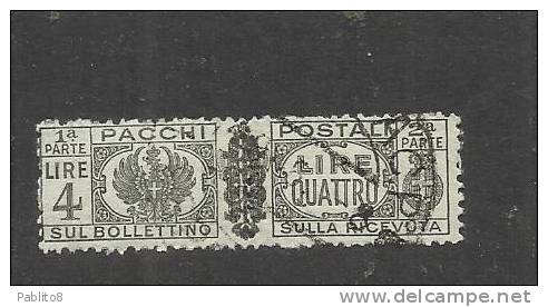 ITALIA LUOGOTENENZA PACCHI POSTALI FREGIO L.4 - Paketmarken