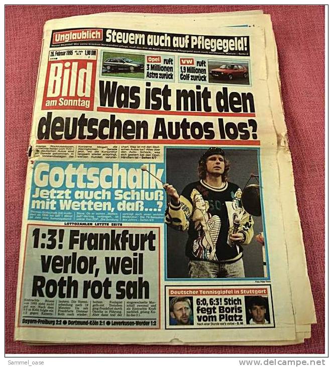 BILD Am Sonntag Zeitung Vom 26. Februar 1995 : Gottschalk - Jetzt Auch Schluß Mit Wetten Daß...? - Other & Unclassified