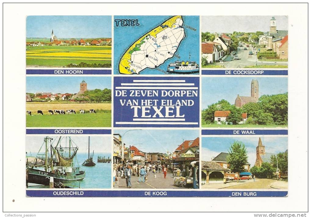 Cp, Pays-Bas, Texel, Multi-Vues, Voyagée 1988 - Texel