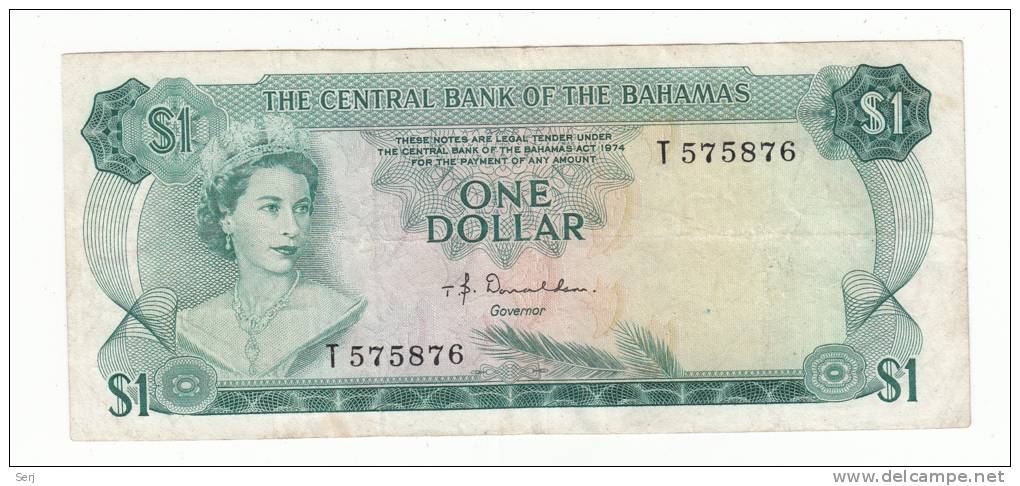 Bahamas 1 Dollar 1974 VF Crisp Banknote P 35a 35 A - Bahamas