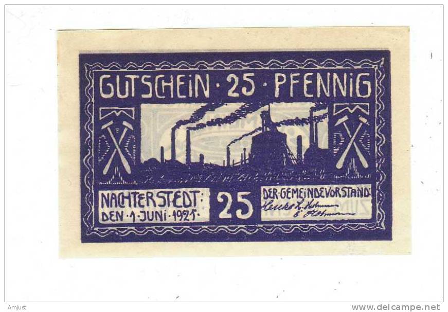 Moyen D´urgence Nachterstedt 25 Pfenning 1921 - [11] Emissions Locales