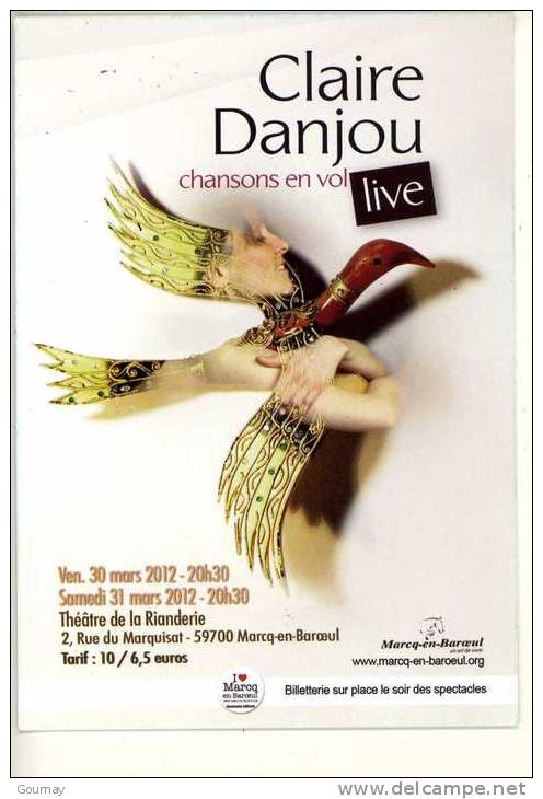 MARQ EN BAROEUL Théâtre Rianderie Rue Du Marquisat Claire Danjou Chanson En Vol Live - Marcq En Baroeul