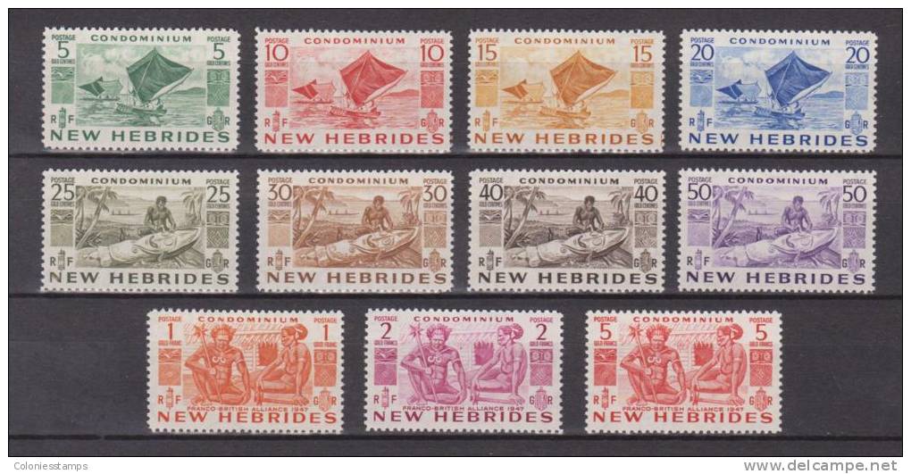 (S1221) NEW HEBRIDES (BRITISH), 1953 (Definitive Issue). Complete Set. Mi ## 141-151. MNH*** - Nuovi