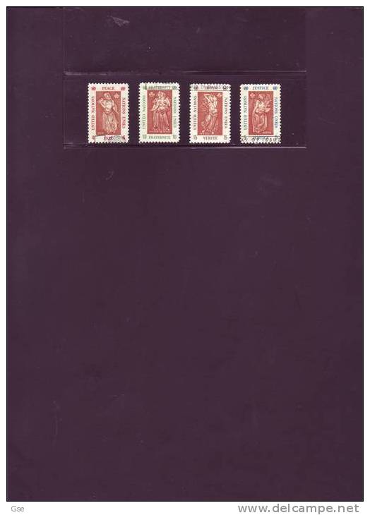 NAZIONI UNITE  1967 - Yvert 165-166-168-169° - Arte - Sculture - Usati