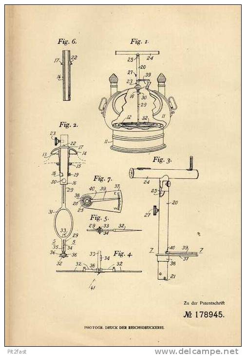 Original Patentschrift - H. Arbecam In Boston , 1905 , Richtungsanzeiger Für Kompass , Compass !!! - Technik & Instrumente