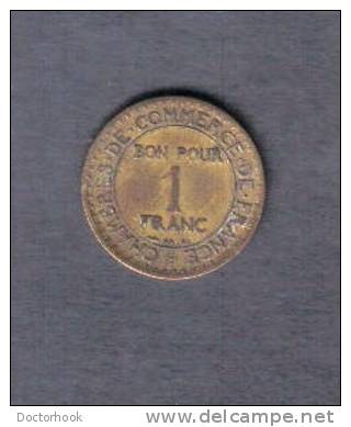 FRANCE   1  FRANC  1921  (KM # 876) - Other & Unclassified