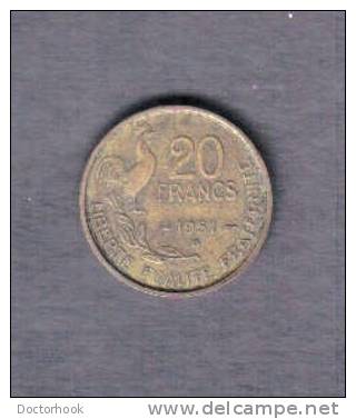 FRANCE   20  FRANCS  1951 B  (KM # 917.2) - Other & Unclassified