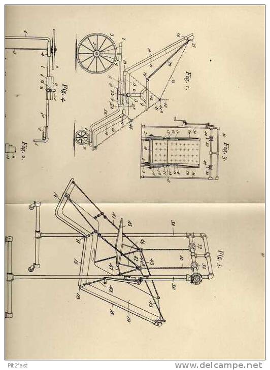 Original Patentschrift - E. Higgins In St. Paul , 1905 , Rollstuhl , Fahrbarer Krankenstuhl !!! - Other & Unclassified