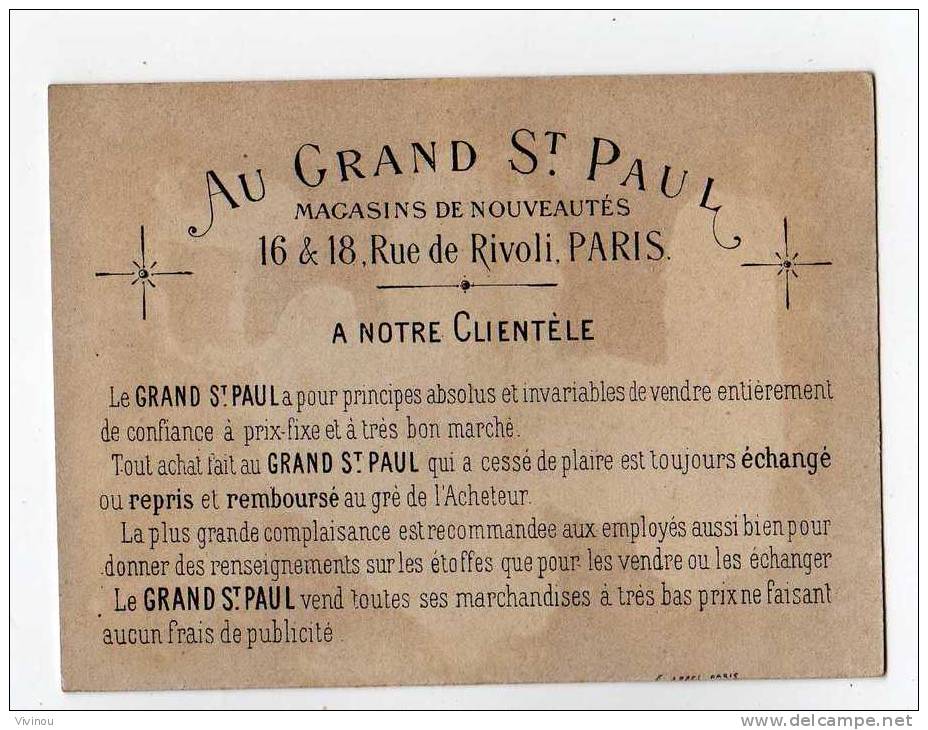 Chromo F Appel Au Grand St Paul Paris Scène Drapier Métier étal Meuble Cliente élégante Choix Toucher Tissus étagère - Other & Unclassified