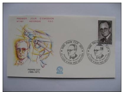 FDC PREMIER JOUR PIERRE COT  COISE ST JEAN PIED GAUTHIER     1986 - 1980-1989