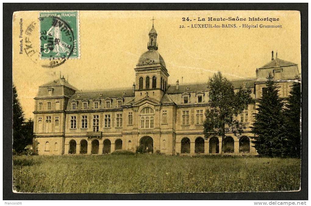 Luxeuil Les Bains - Hôpital Grammont - 1908 Carte Colorisée Et Platifiée - Légère Déchirure Au Coté Droit - - Luxeuil Les Bains