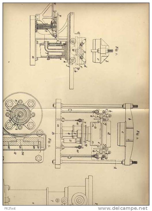 Original Patentschrift - H. Hodgson In Cleckheaton Und Manchester , 1905 , Hydraulische Formmaschine !!! - Tools