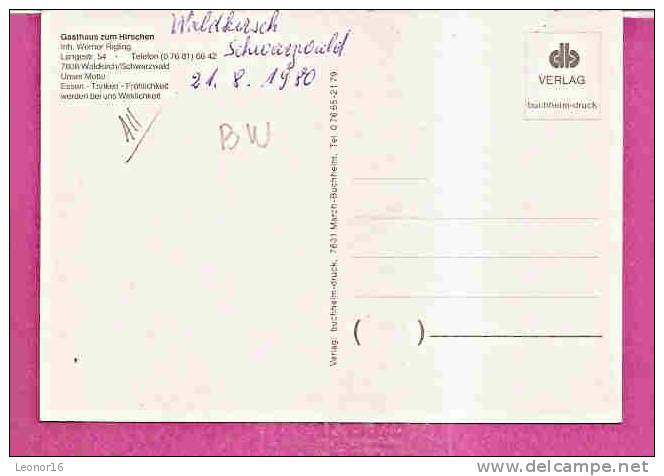 WALDKIRCH   -   * GASTHAUS ZUM HIRSCHEN * Inh. : Werner RIGLING -   Verlag : BUCHHEIM DRUCK  N° / - Waldkirch