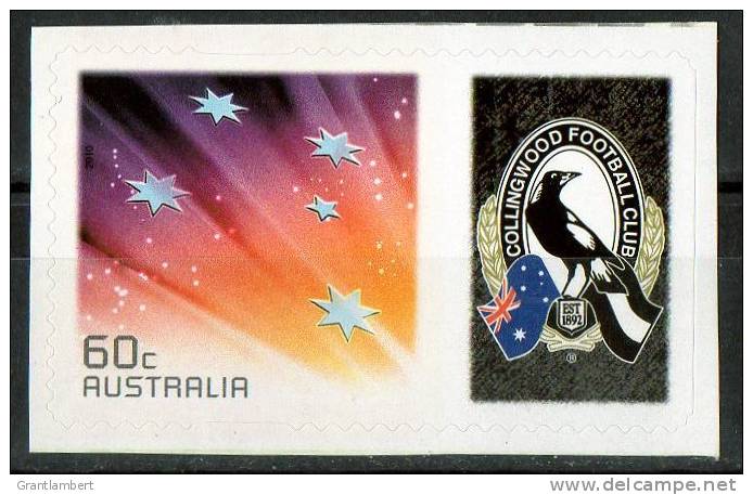 Australia 2011 Collingwood Magpies Football Club Right With 60c Red Southern Cross Self-adhesive MNH - Mint Stamps