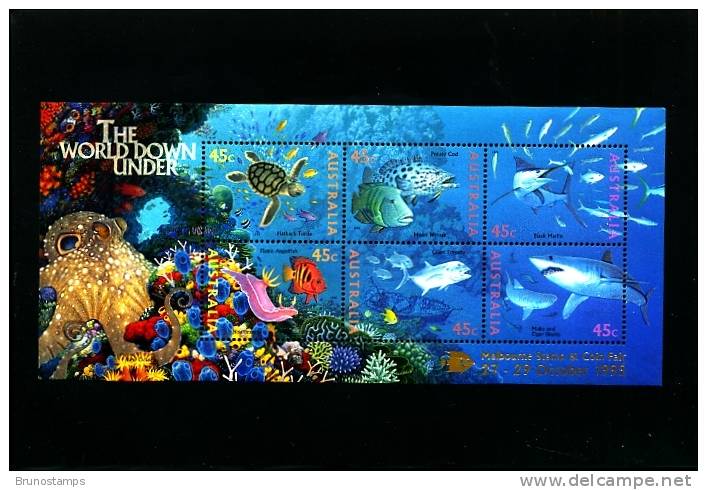 AUSTRALIA - 1995 THE WORLD DOWN UNDER MS OVERPRINTED MELBOURNE STAMP SHOW MINT NH - Blocks & Sheetlets