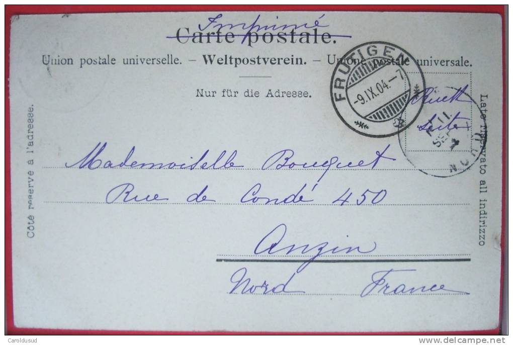 CPA Precurseur Gruss Aus Kienthal Photoglob 673 Voyagé 1904 Timbre Cachet Plein Frutigen Chez Bouquet A Anzin - Frutigen