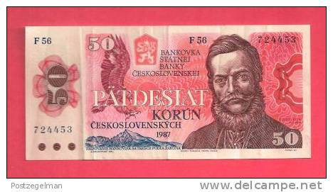 CZECHOSLOVAKIA 1987 Banknote Used VF 50 Korun  (folded) - Tsjechië