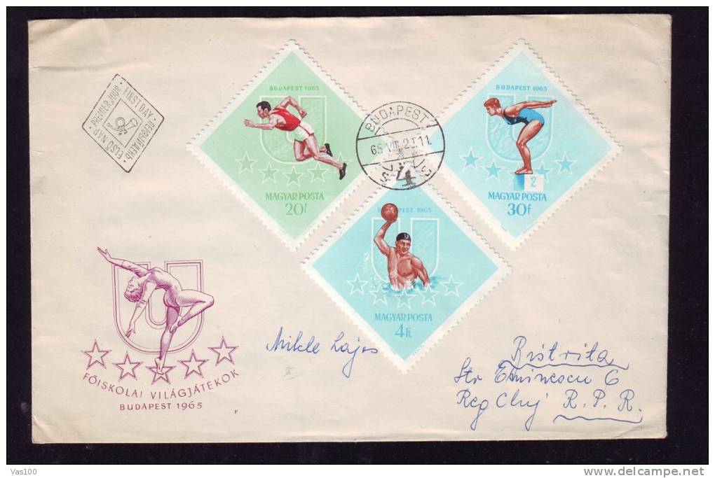 WATER - POLO 1 COVER 1965 FDC UNGARIA - Water Polo