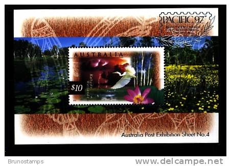 AUSTRALIA - 1997  KAKADU  MS OVERPRINTED PACIFIC 97 MINT NH - Blocs - Feuillets