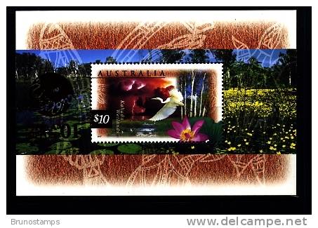 AUSTRALIA - 1997  KAKADU  MS OVERPRINTED PHILANIPPON 01  MINT NH - Blocks & Sheetlets