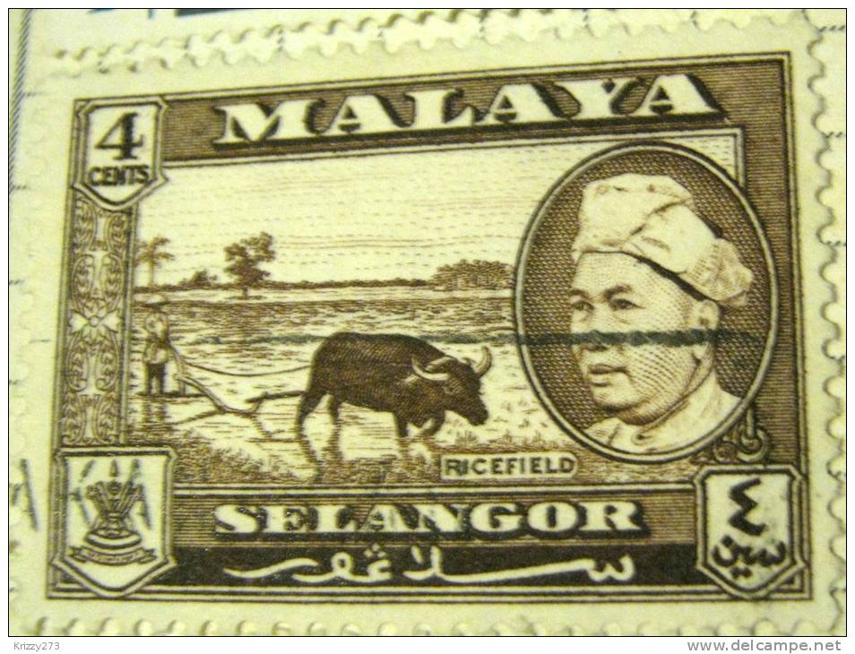 Selangor 1957 Ricefield 4c - Used - Selangor