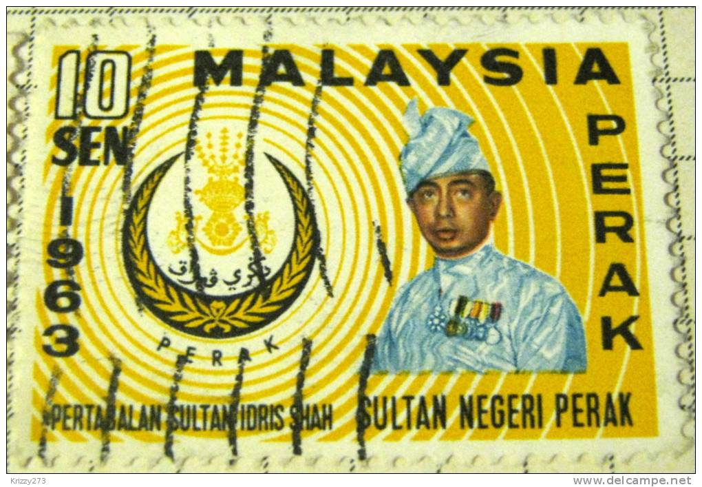 Malaysia 1963 Perak Installation Of Sultan Negeri Perak 10c - Used - Perak