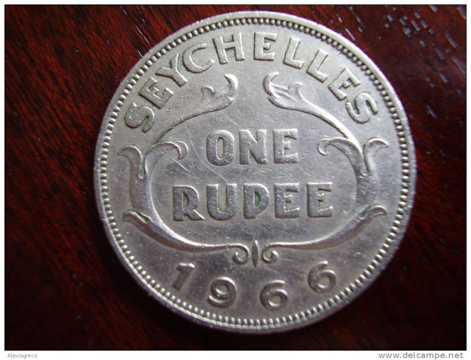 SEYCHELLES 1966 ONE RUPEE Copper-nickel Coin USED In Fine Condition. - Seychelles