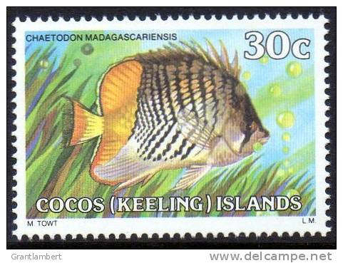 Cocos Islands 1979 Fishes 30c Madagascar Butterflyfish MNH  SG 41 - Cocos (Keeling) Islands