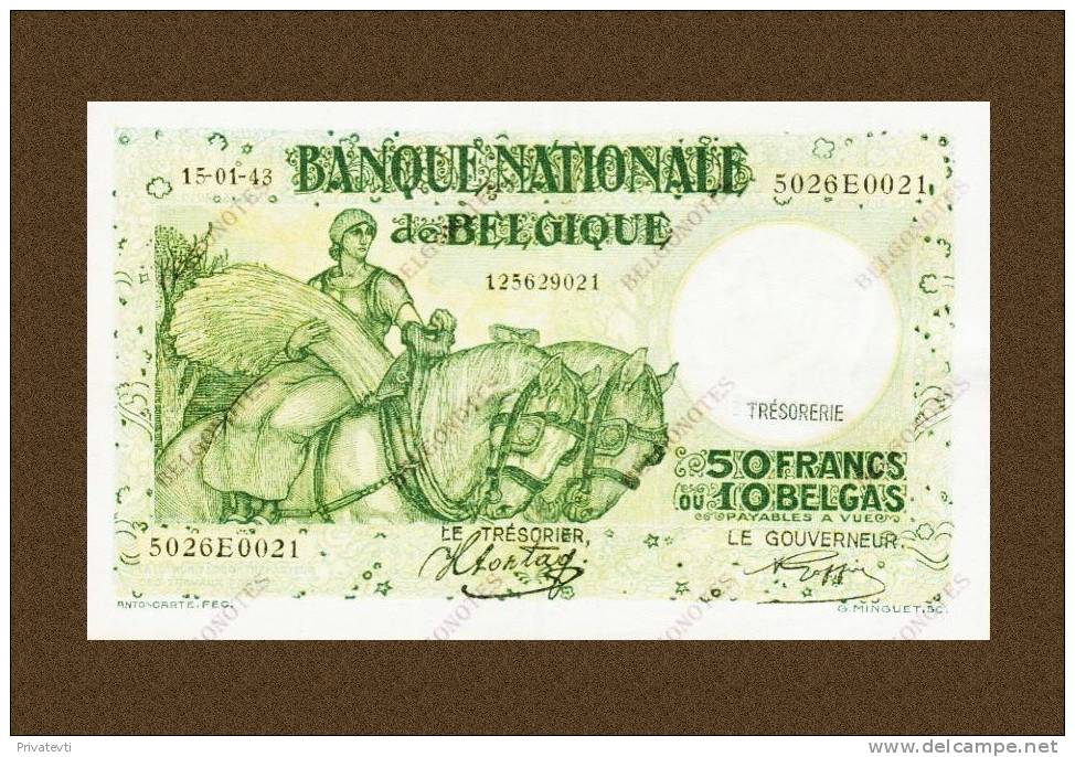 *Belgie - Belgique* 50 Francs Type Anto Carte **ZF** * 1943 * Lot 0021 - Andere & Zonder Classificatie