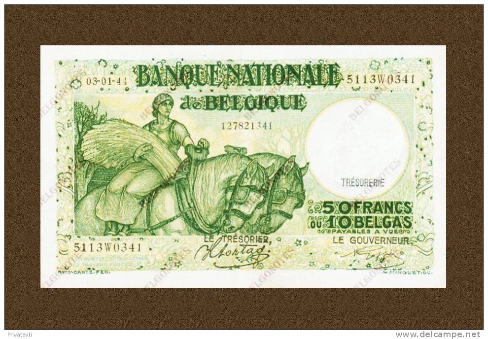 *Belgie - Belgique* 50 Francs Type Anto Carte **ZF** * 1944 * Lot 0341 - Andere & Zonder Classificatie