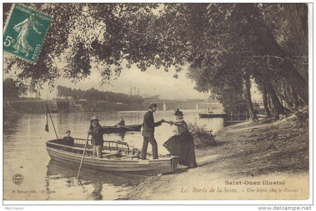 SAINT OUEN -93- LES BORDS DE LA SEINE UNE IDYLLE CHEZ LE PASSEUR - Saint Ouen