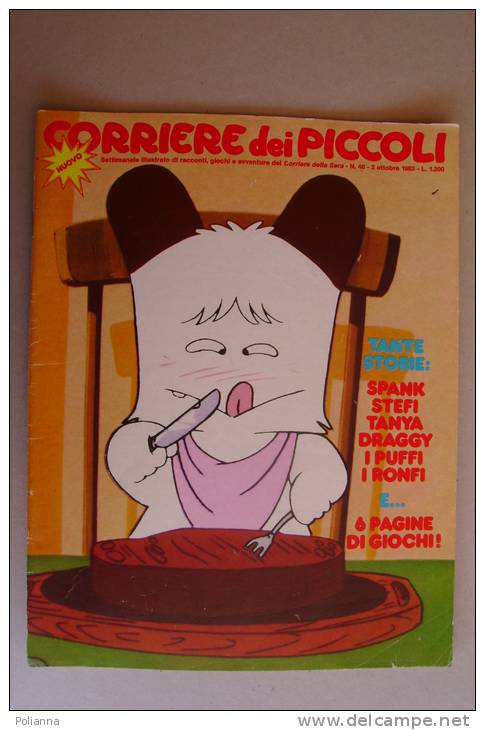 RA#02#11 CORRIERE DEI PICCOLI N.40 Ottobre 1983/FUMETTI MANGA/HELLO SPANK/STEFY/TANYA/DRAGGY/PUFFI/CICCIBUM/BARBAVERDE - Corriere Dei Piccoli