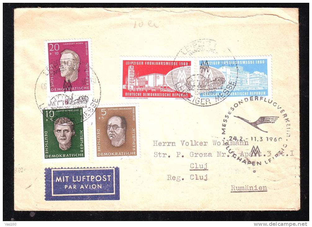 AIRMAIL COVER NICE FRANKING 1960,FROM GERMANY SEND TO ROMANIA. - Lettres & Documents