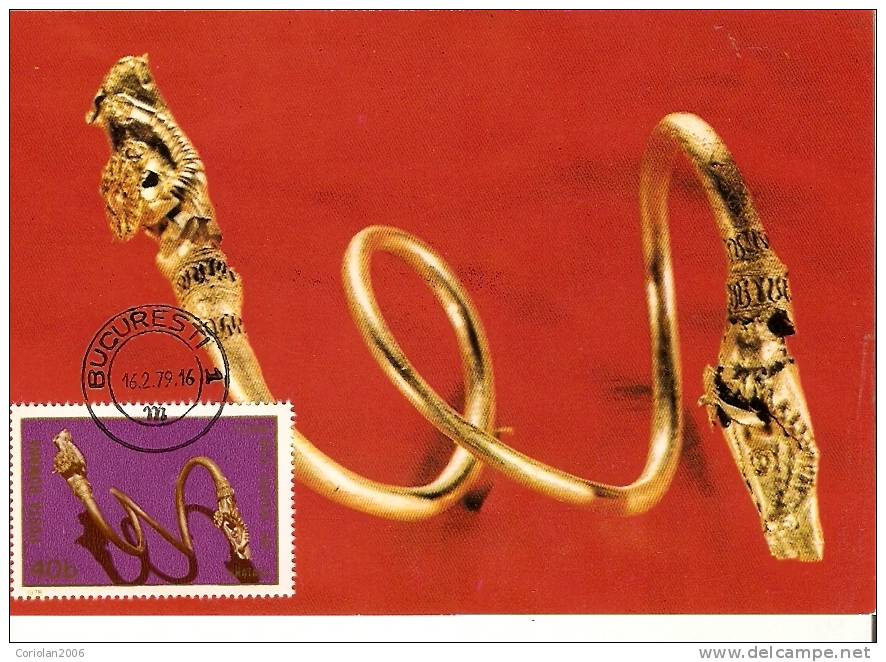 Romania Maxi Card / Bracelet Of The Cucuteni Treasure - Archeologia