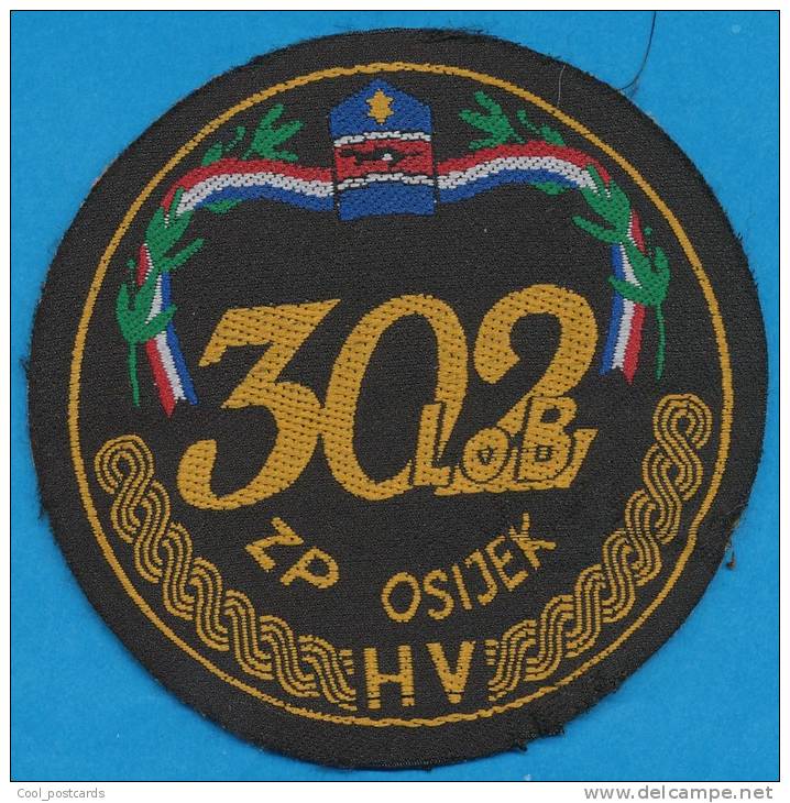 CROATIA, CROATIAN ARMY SLEEVE PATCH, LOGISTICS, 302 LOB ZP OSIJEK - Ecussons Tissu