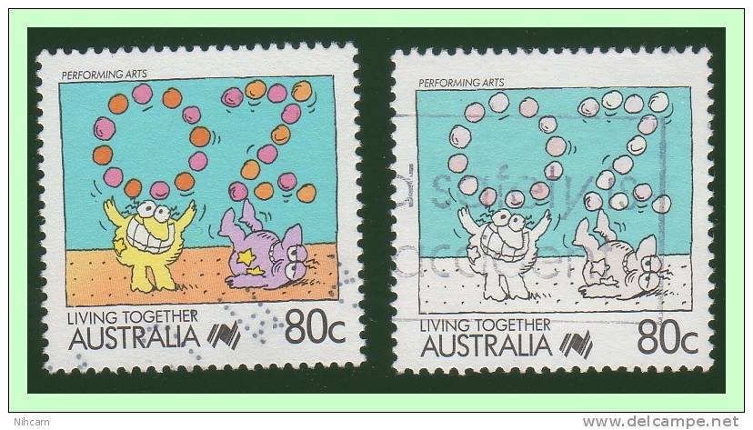 AUSTRALIE -Variété COULEURS OMISES -  Australia Variety Colors Omitted (R) - Errors, Freaks & Oddities (EFO)