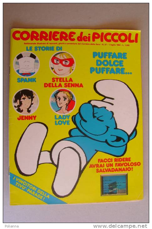 RA#03#17 CORRIERE DEI PICCOLI N.27 Giugno 1984/FUMETTI MANGA/TULIPANO NERO/LADY LOVE/HELLO SPANK/POOCHIE/JENNY TENNISTA - Corriere Dei Piccoli