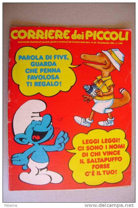 RA#03#26 CORRIERE DEI PICCOLI N.39 Settembre 1984/MANGA/TULIPANO NERO/HELLO SPANK/PUFFI/BIG JIM/JENNY TENNISTA - Corriere Dei Piccoli