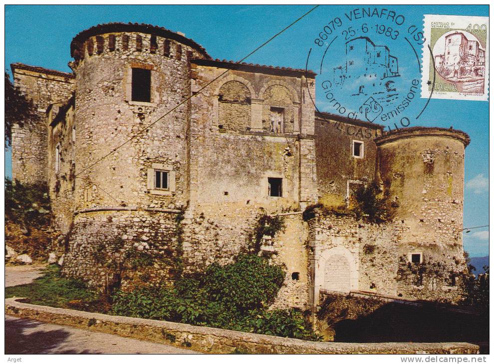 Carte- Maximum ITALIE N° Yvert 1580 (VENAFRO - Château Médiéval) Obl Sp Ill 1er Jour - Maximumkaarten
