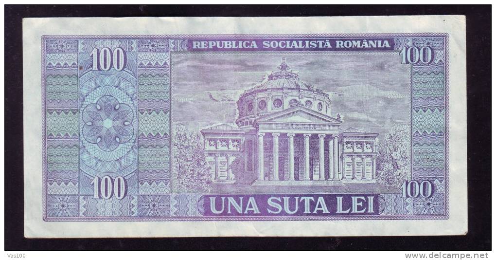 UNA SUTA  LEI  1966 BILETE 100 LEI ROMANIA. - Roumanie