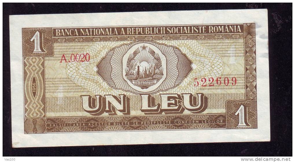 UN  LEU  1966 BILETE 1 LEU ROMANIA. - Romania