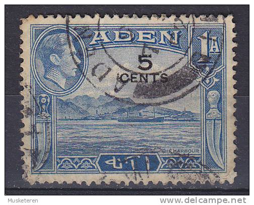 Aden 1951 Mi. 37      5 C Auf 1 A King George VI. & The Harbour Overprinted - Aden (1854-1963)