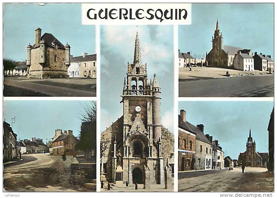 Finistere -gd Format- Ref-E963- Guerlesquin -carte Multivues - Carte Bon Etat  - - Guerlesquin