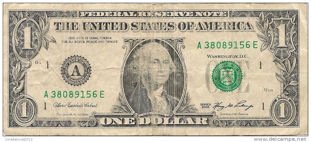 BILLET ONE DOLLAR  SERIE 2006 - Federal Reserve (1928-...)