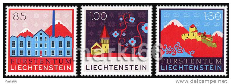 Liechtenstein - 2008 - Architecture Of Liechtenstein - Mint Stamp Set - Unused Stamps