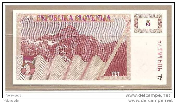 Slovenia - Banconota Non Circolata FdS UNC Da 5 Talleri P-3a - 1990 #19 - Slovenia