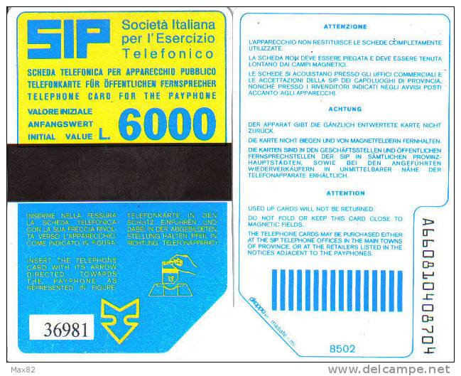 SIDA 1020 C&c / P2AA Golden, 85/02 USATA MAGNETIZZATA - Publiques Précurseurs