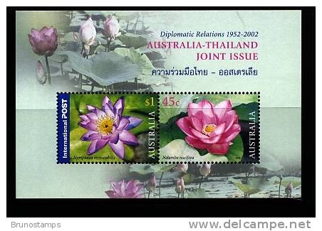 AUSTRALIA - 2002 AUSTRALIA-THAILAND JOINT ISSUE MS  MINT NH - Blocks & Sheetlets